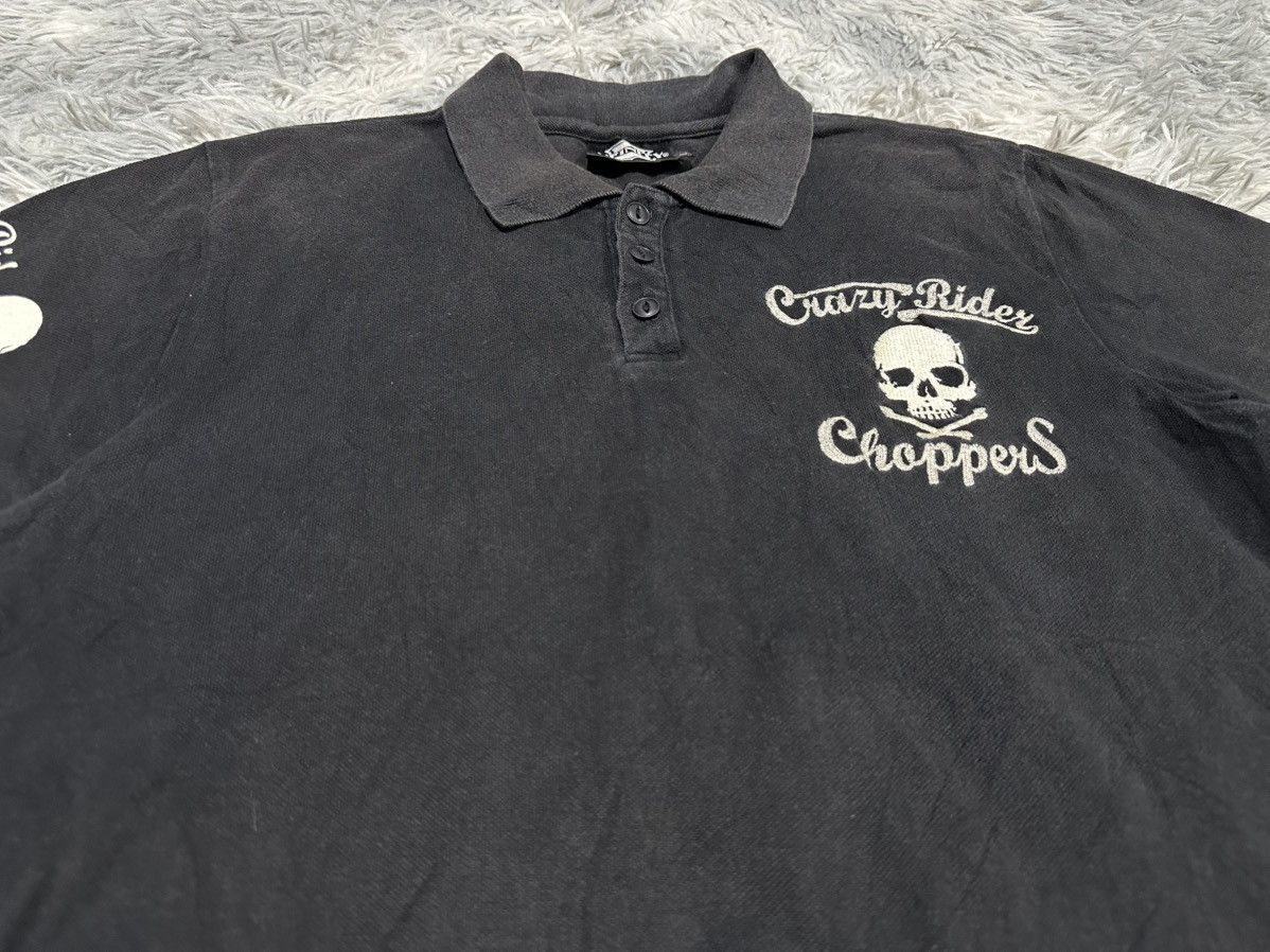Japanese Brand 🔥Sick Y2K Infinity Cross Skull Embroidered Polo Shirt Biker Size US L / EU 52-54 / 3 - 6 Thumbnail
