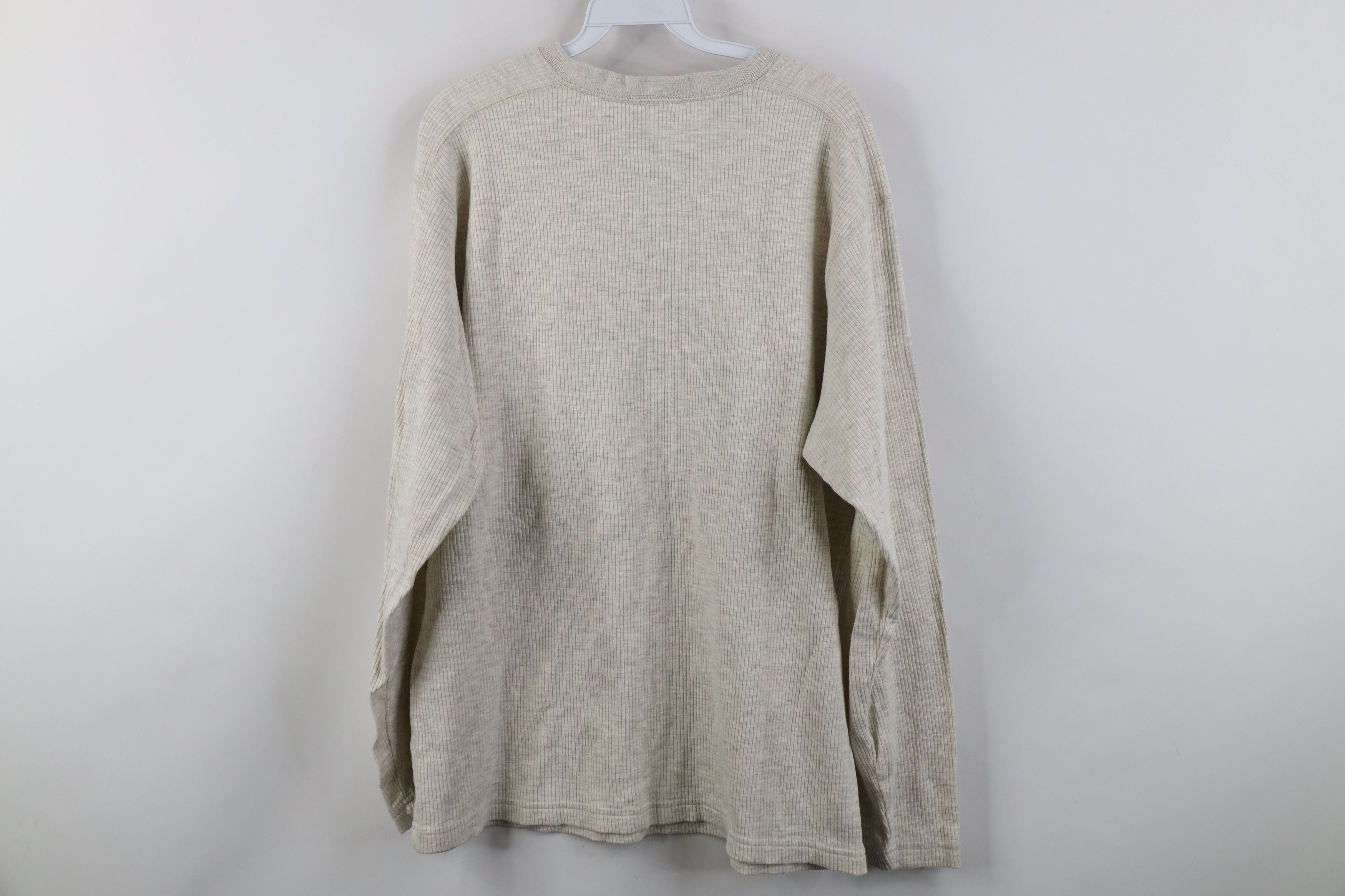 Vintage Vintage 90s Streetwear Ribbed Long Sleeve Henley T-Shirt Size US L / EU 52-54 / 3 - 8 Thumbnail