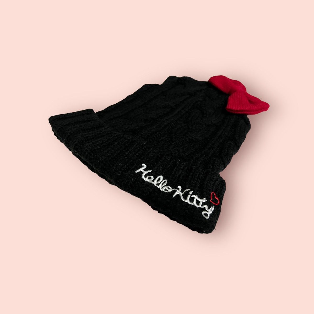 Anime × Cartoon Network × Japanese Brand RARE HELLO KITTY CAT EARS RED RIBBON KNITTED BEANIE Size ONE SIZE - 19 Thumbnail