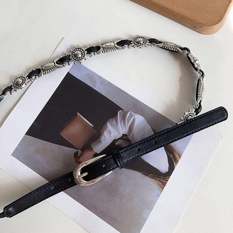 Designer Modern Vintage Belt Riveted Belts Menswear Accessories Size ONE SIZE - 6 Thumbnail