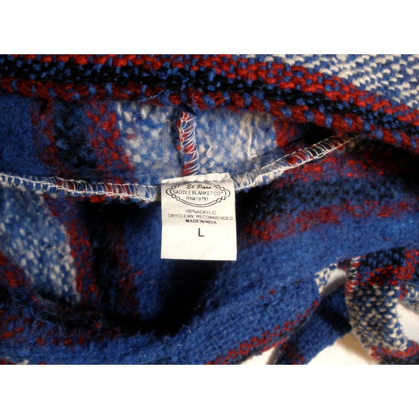 CO El Paso Saddle Blanket Co Beach Poncho Spring Hoodie Pullover Hooded S/M Multicolor Knit Acrylic Unisex Adults Baja Size US S / EU 44-46 / 1 - 4 Thumbnail