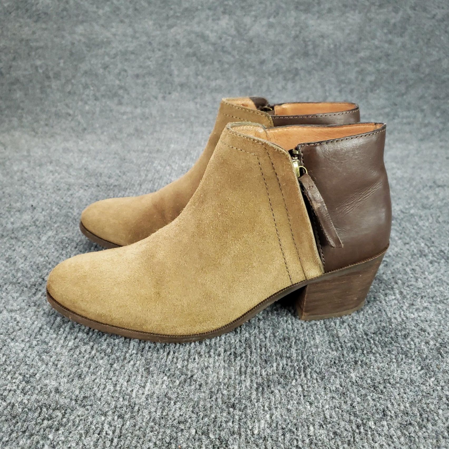 Madewell Madewell Boots Womens 7.5 Tan Brown Suede Leather Ankle Booties Block Heel Size US 7.5 / IT 37.5 - 4 Thumbnail