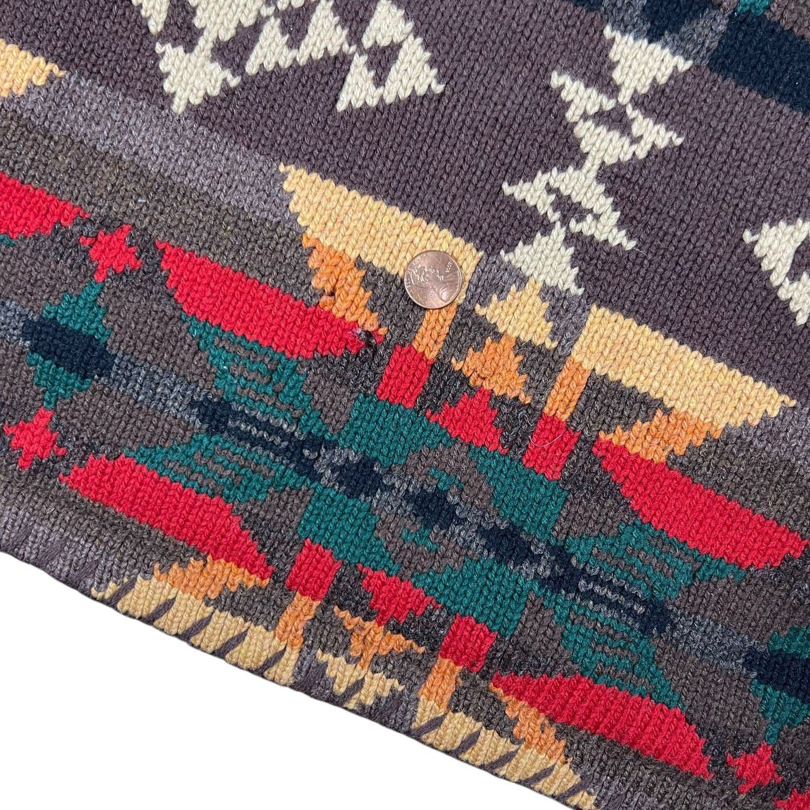 Ralph Lauren × Vintage Vintage Ralph Lauren Southwest Navajo Blanket Aztec Cardigan Size M / US 6-8 / IT 42-44 - 10 Thumbnail