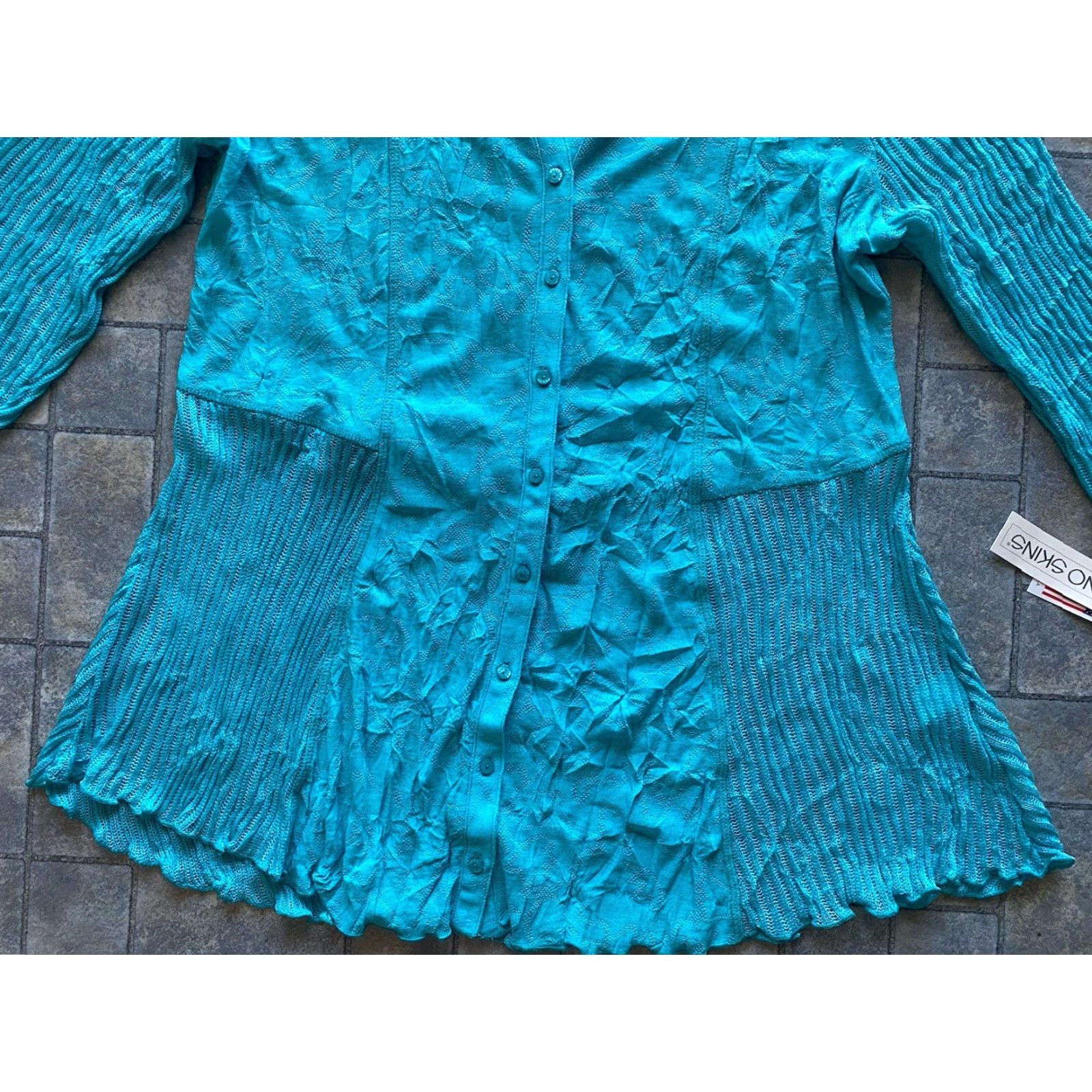 Vintage Sno Skins Cardigan Women NWT XL Turquoise Blue Made In USA Size XL / US 12-14 / IT 48-50 - 6 Thumbnail