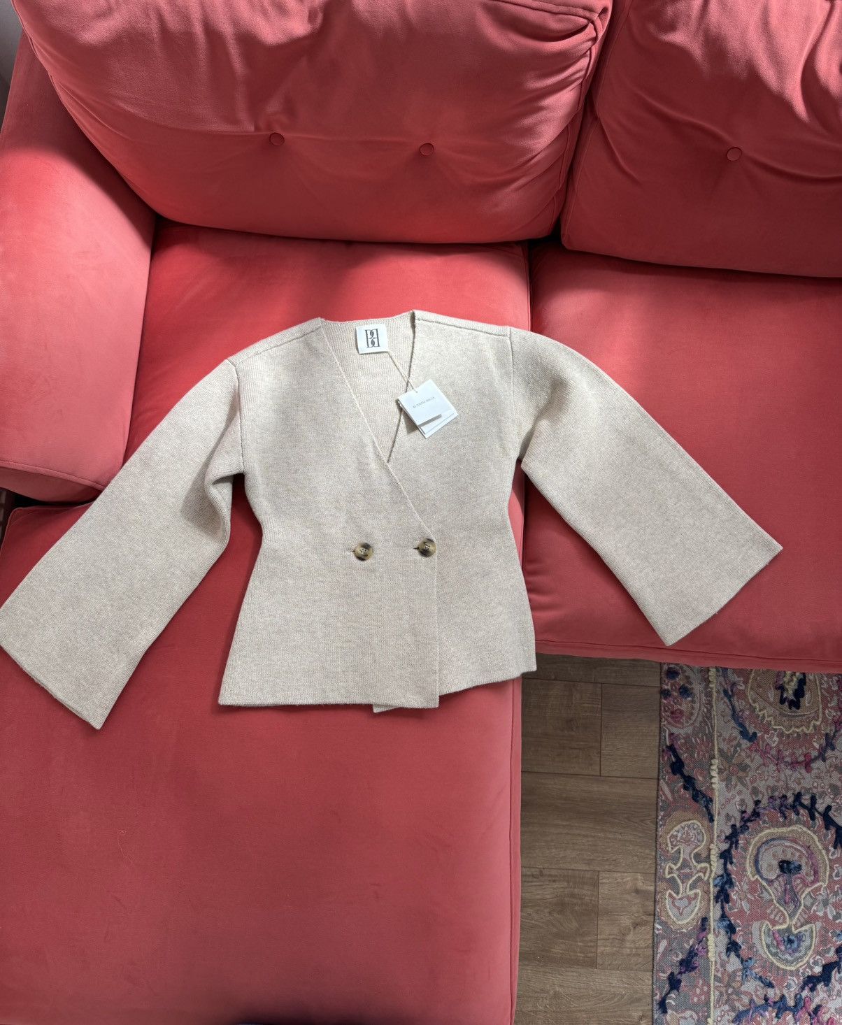 By Malene Birger By Malene Birger New structured knit cardigan, beige, size M Size M / US 6-8 / IT 42-44 - 3 Thumbnail