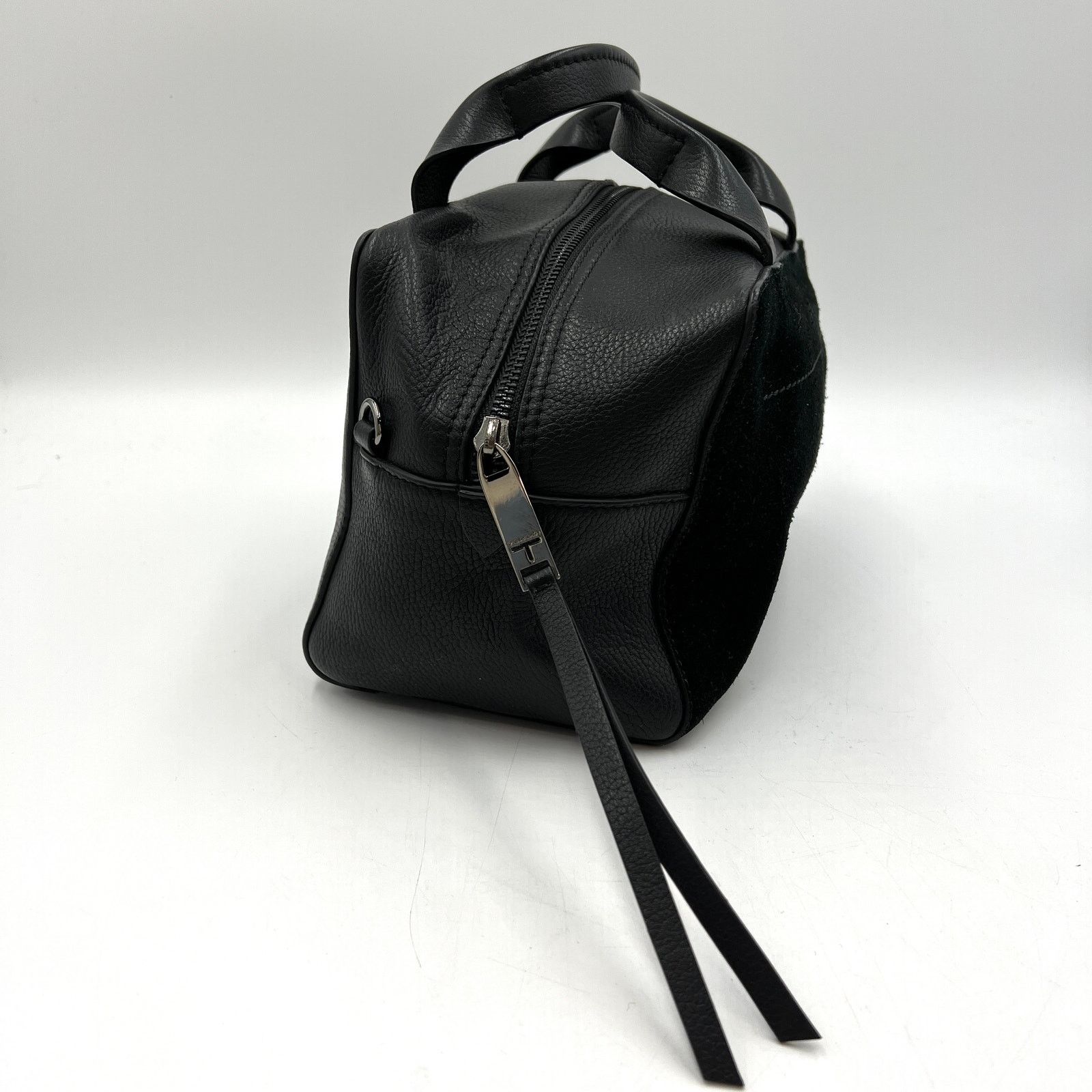 Other T Tahari Satchel Leather Boxy Black Suede Modern Handbag Size ONE SIZE - 5 Thumbnail