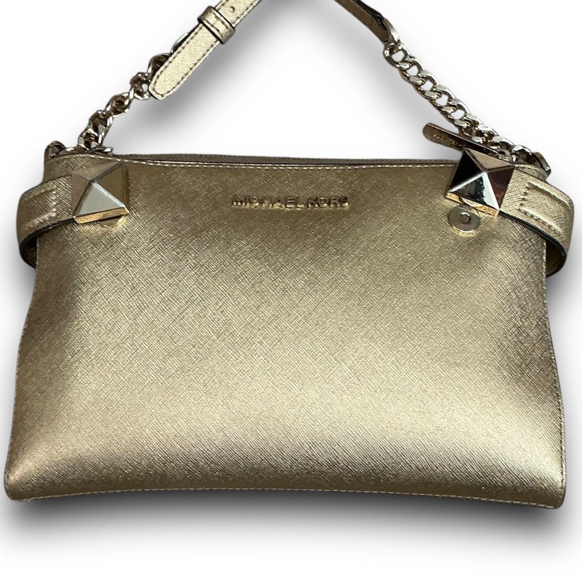 Michael Kors Michael Kors Gold Karla Crossbody Handbag Shoulder Bag Tote Size ONE SIZE - 9 Thumbnail