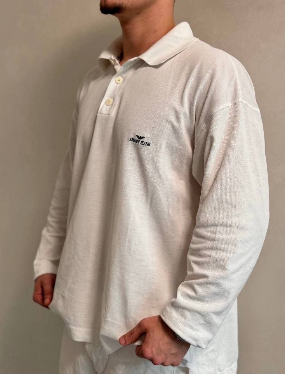 Vintage Armani Longsleeve Knit Pullover Sweater Jumper Rugby Size US XL / EU 56 / 4 - 1 Thumbnail