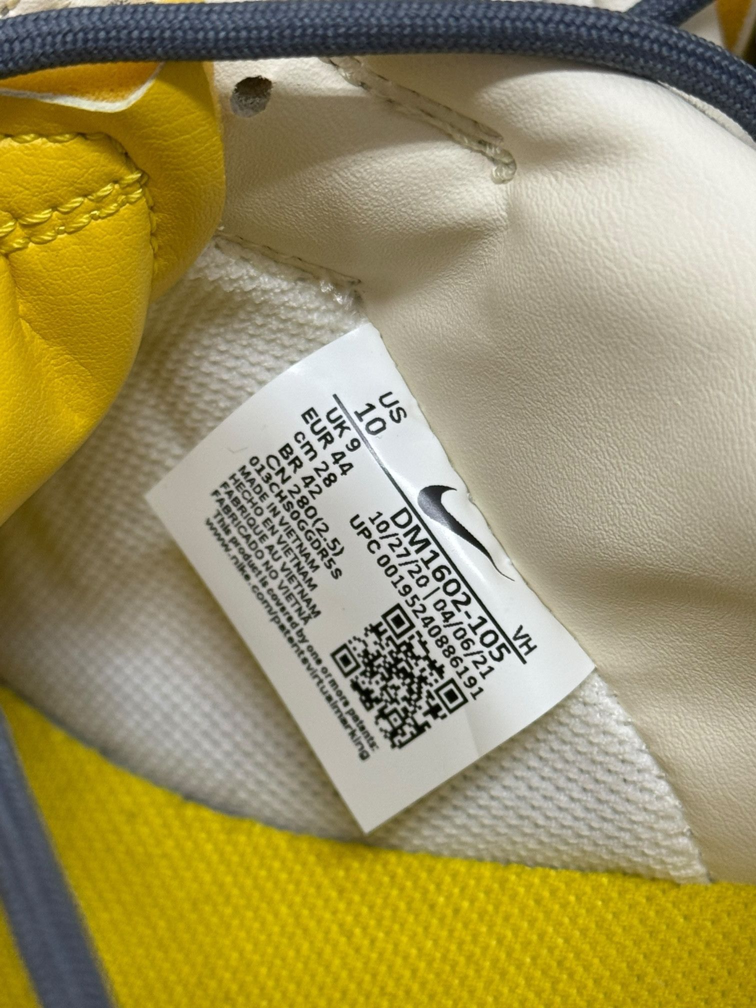 Nike × Off-White Nike Off-White Grey, White & Yellow Dunk 41 of 50 Mens 10 Size US 10 / EU 43 - 8 Thumbnail