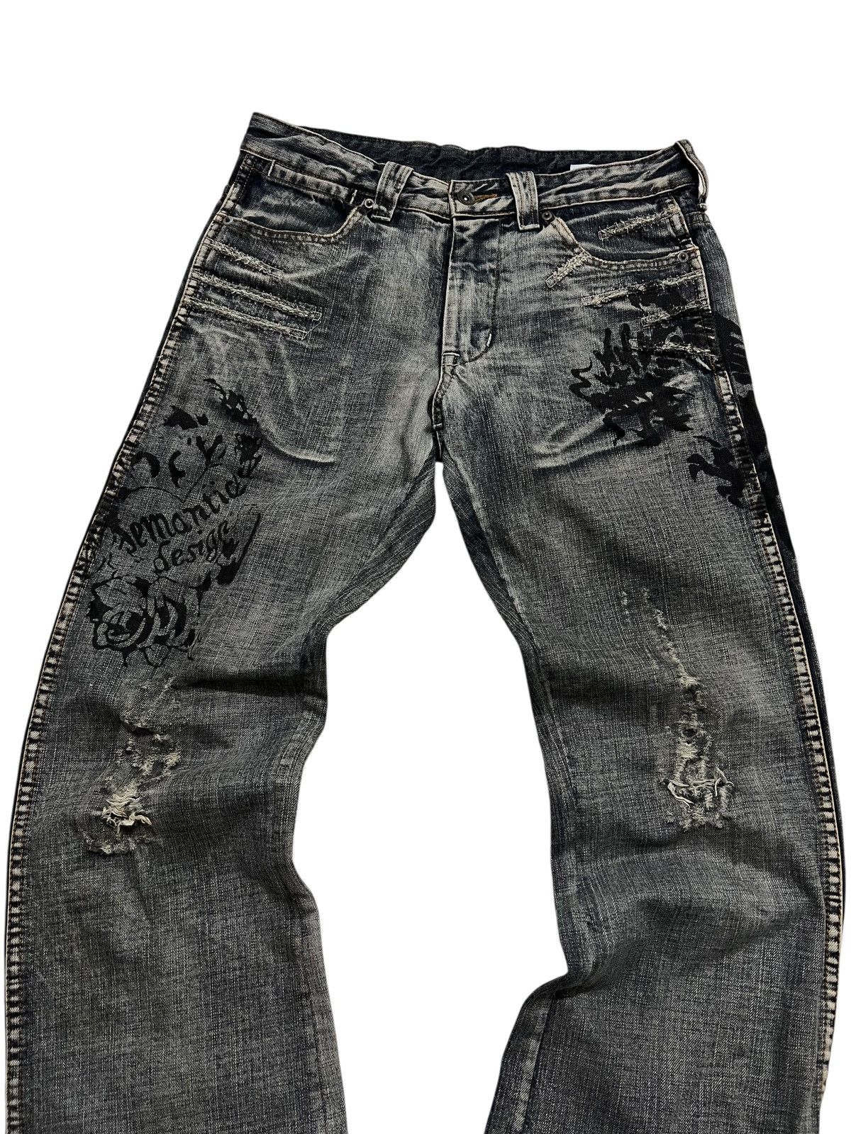 If Six Was Nine Semantic design tattoos washed flared pants Size US 30 / EU 46 - 9 Thumbnail
