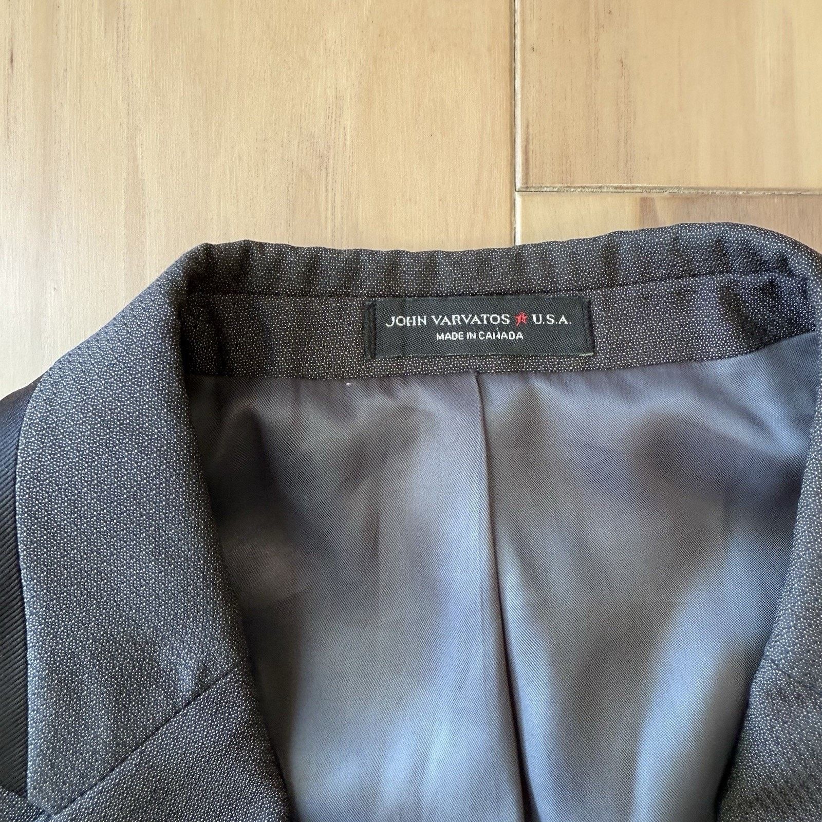 John Varvatos John Varvatos Blazer Medium Gray Black Wool Soho Fit Jacket Size 40R - 7 Thumbnail
