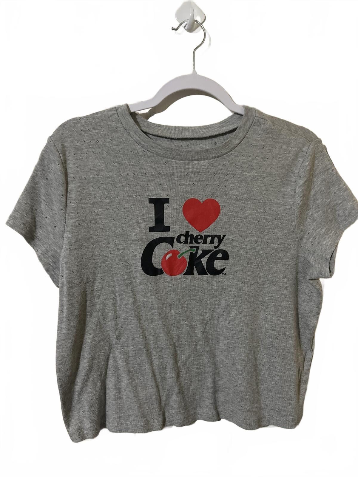 Other Gray I Love Cherry Coke Graphic Crop T-Shirt XL Size ONE SIZE - 2 Thumbnail