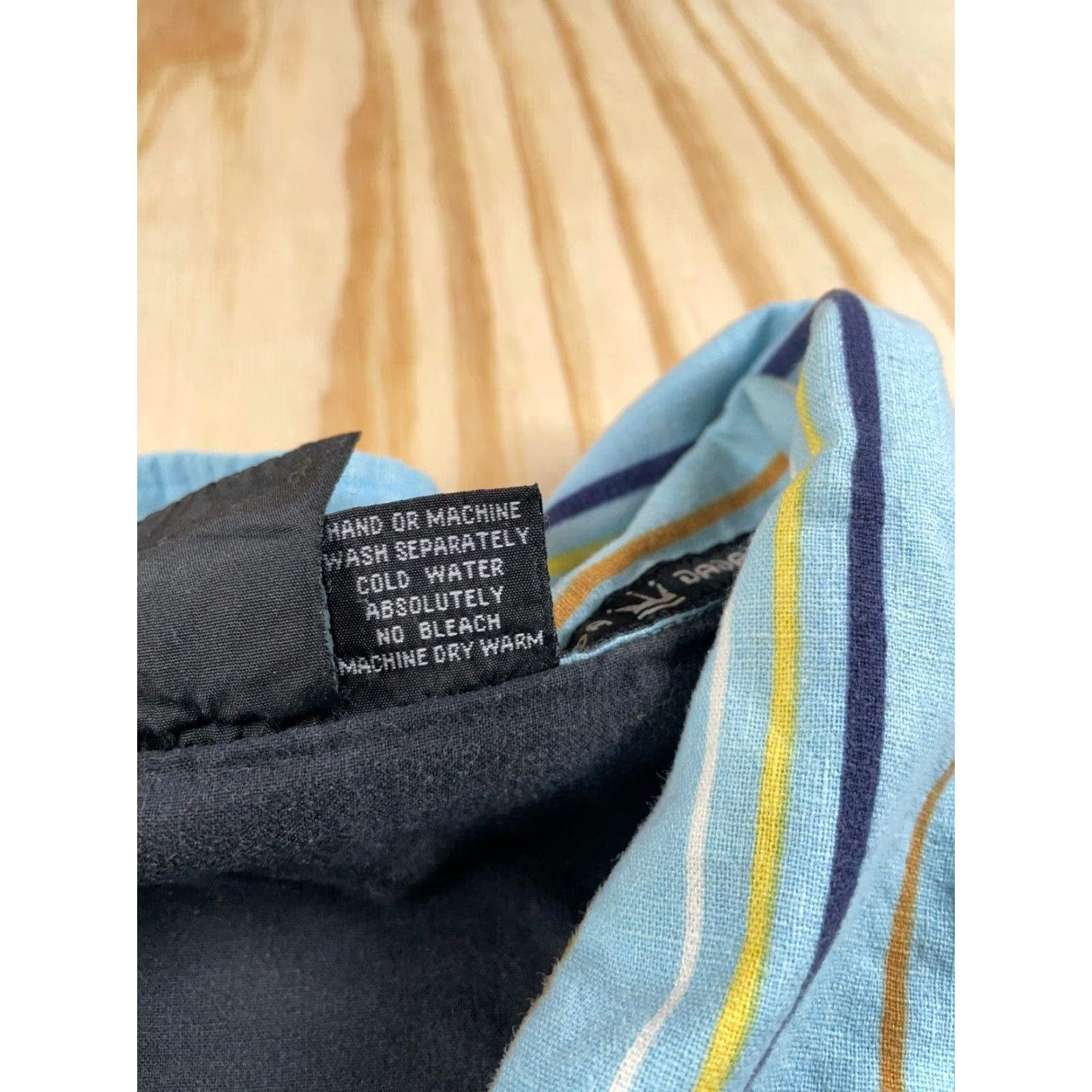 Vintage VINTAGE DADA SHIRT Striped Short Sleeve Men 3XL Light Blue Linen-Cotton Damani Dada Tag Hip Hop Retro Style 90s Mens Size US XXL / EU 58 / 5 - 4 Thumbnail