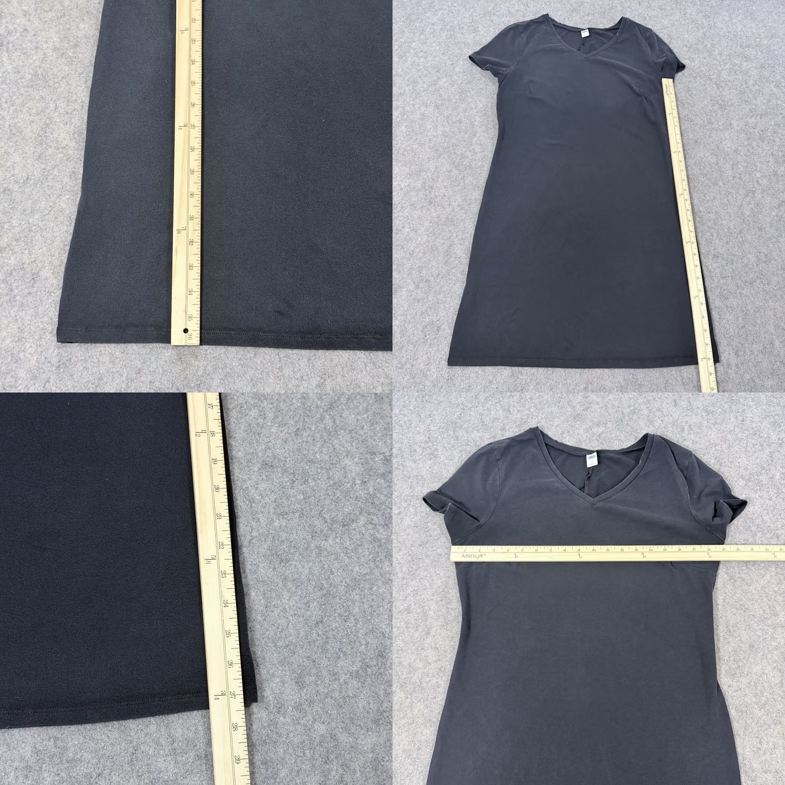 Gap GAP Stretch Casual Short-Sleeve Pullover Tee Dress Fits Women's Size Large Black Shirt Dress Women Large Black PullOver Tee Dress Size L / US 10 / IT 46 - 8 Thumbnail