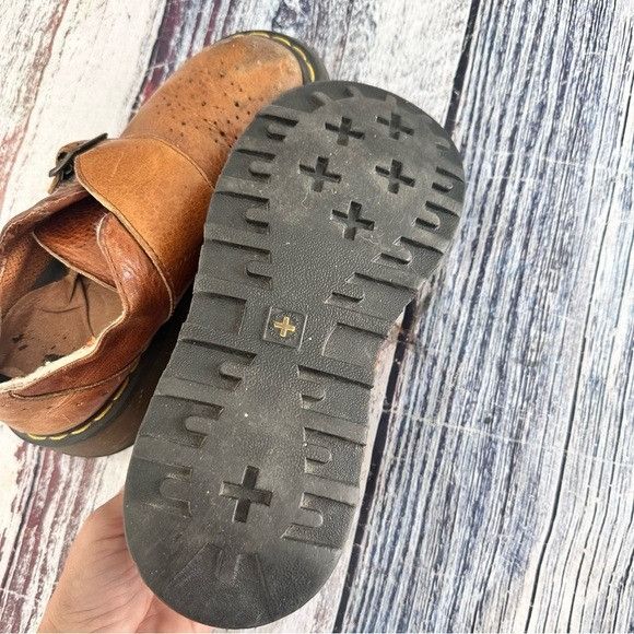 Dr. Martens Vintage 90’s Dr. Martens Tan Leather Monk Strap Chunky Shoes Size US 6 / IT 36 - 9 Thumbnail