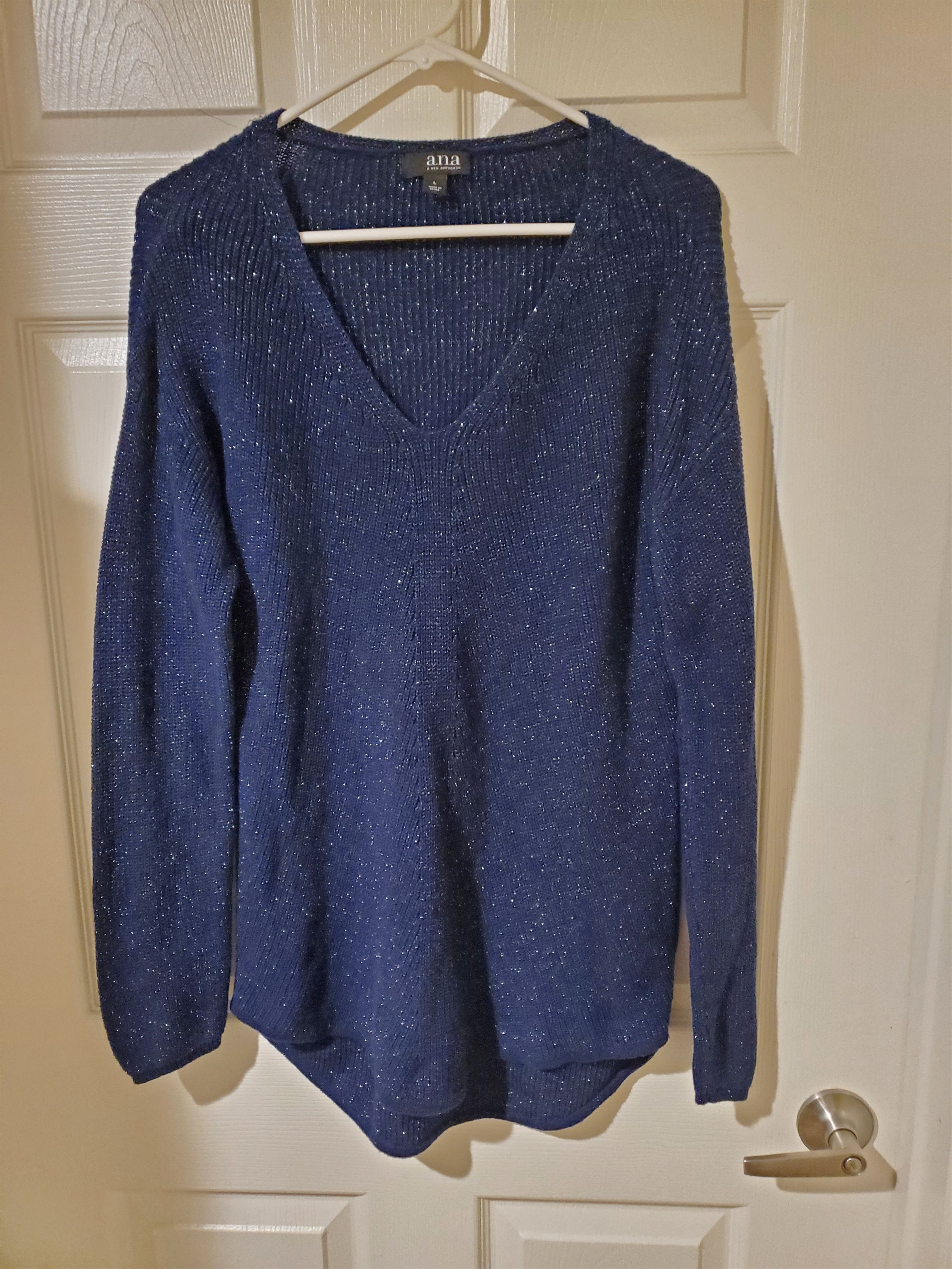 Other Navy blue glittery/shimmer sweater (size L) Size L / US 10 / IT 46 - 1 Thumbnail