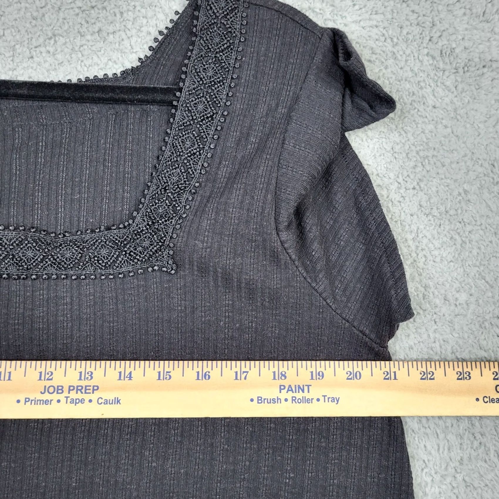 Old Navy Old Navy Womens Square Neck Short Sleeve Blouse L Black NEW Size L / US 10 / IT 46 - 4 Thumbnail
