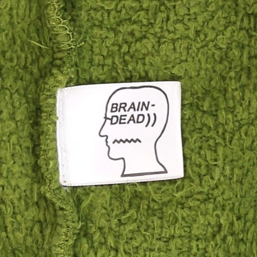Brain Dead Brain Dead x Ralpha Hooded Sweatshirt, Olive S, Hooded, Pockets, Graphic Print, Heavyweight, Fleece, Cotton, Pullover Hoodie, Men's Size US S / EU 44-46 / 1 - 4 Thumbnail