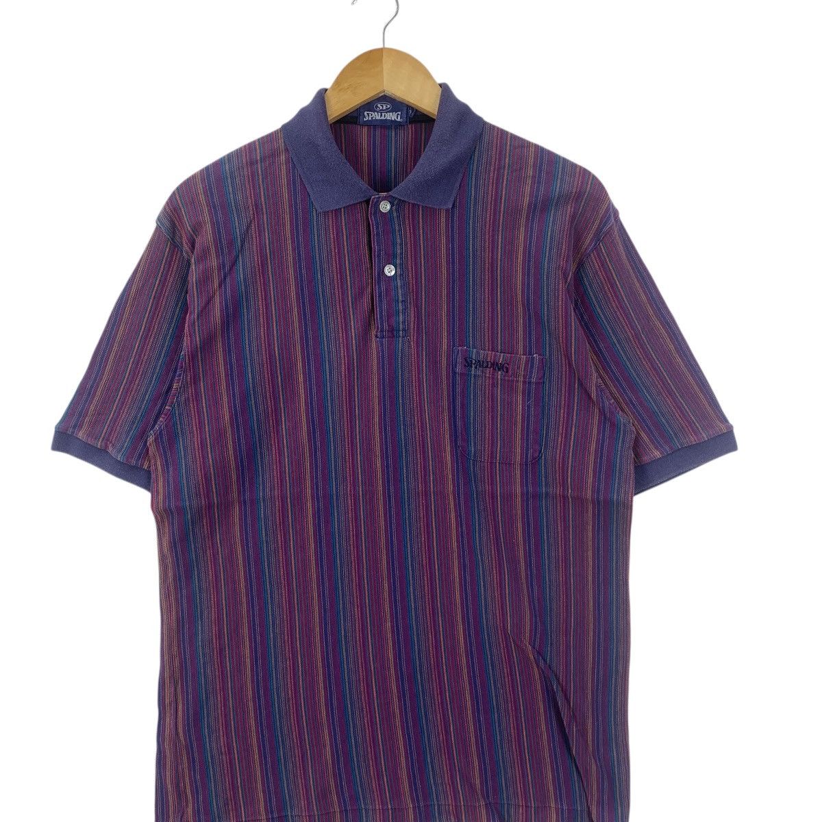 Spalding Vintage SPALDING USA Sportswear Striped Polo Tee Shirt Size US M / EU 48-50 / 2 - 4 Thumbnail