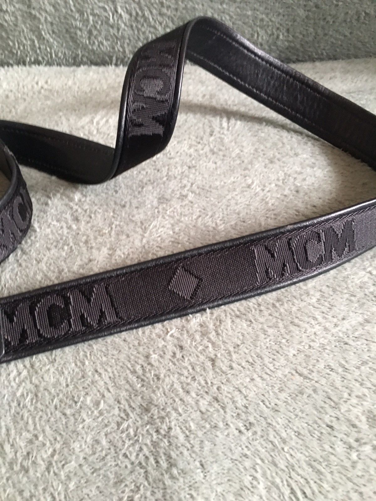 MCM MCM Black Monogram Logo Canvas Leather Buckle Belt Size ONE SIZE - 8 Thumbnail