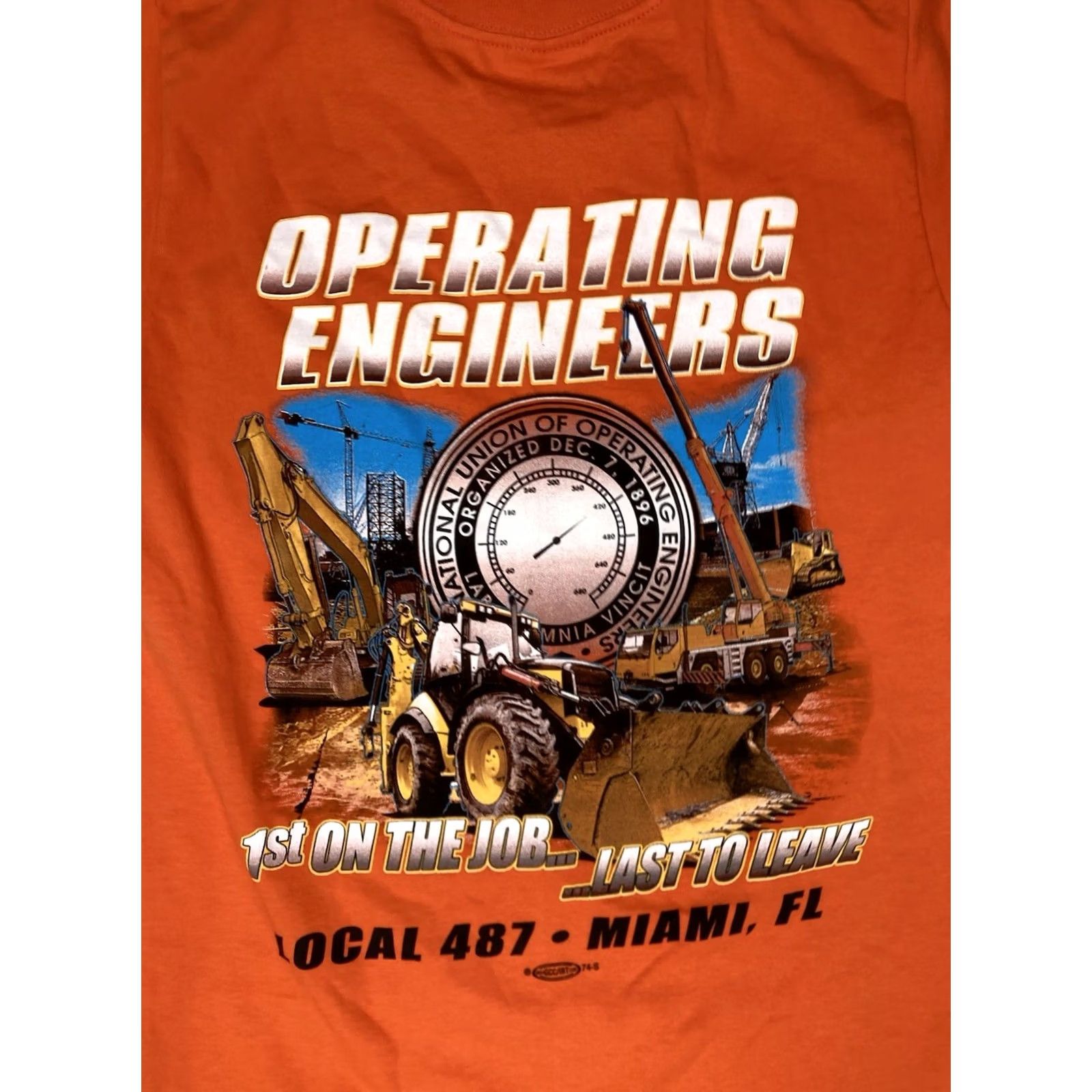 Vintage VINTAGE Union Of Operating Engineers Local 487 Miami Graphic Pocket T-shirt Men Small Size US S / EU 44-46 / 1 - 2 Thumbnail