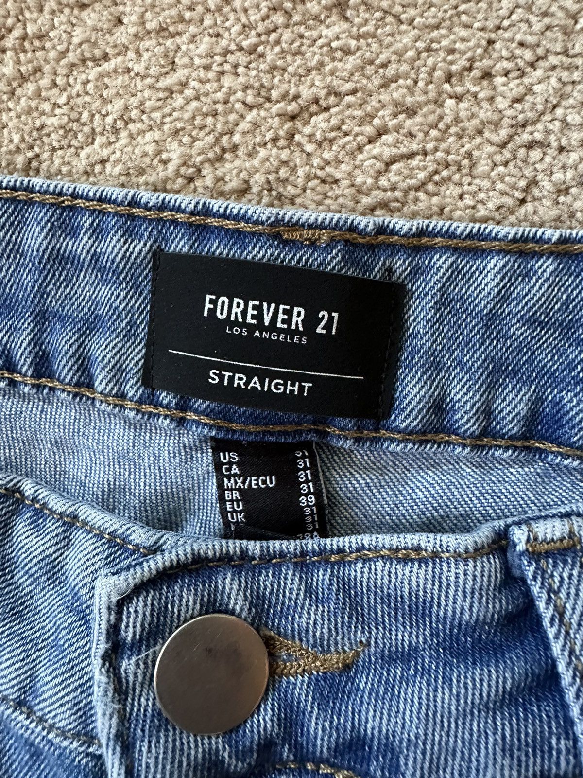 Forever 21 Blue Loose Straight Jeans Size US 31 - 3 Thumbnail