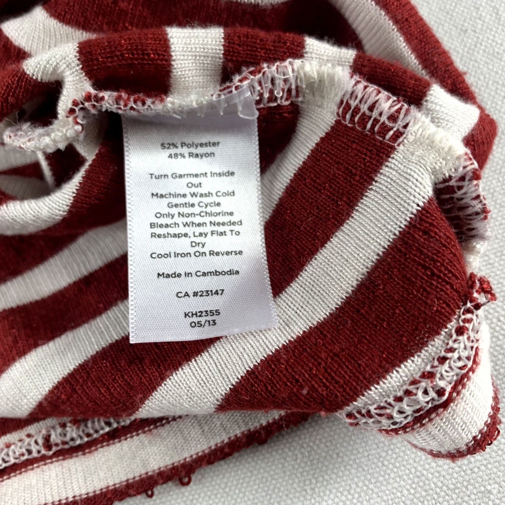 Talbots TALBOTS Blouse Womens Small Red White Striped Long Sleeve Polyester Rayon Size S / US 4 / IT 40 - 5 Thumbnail