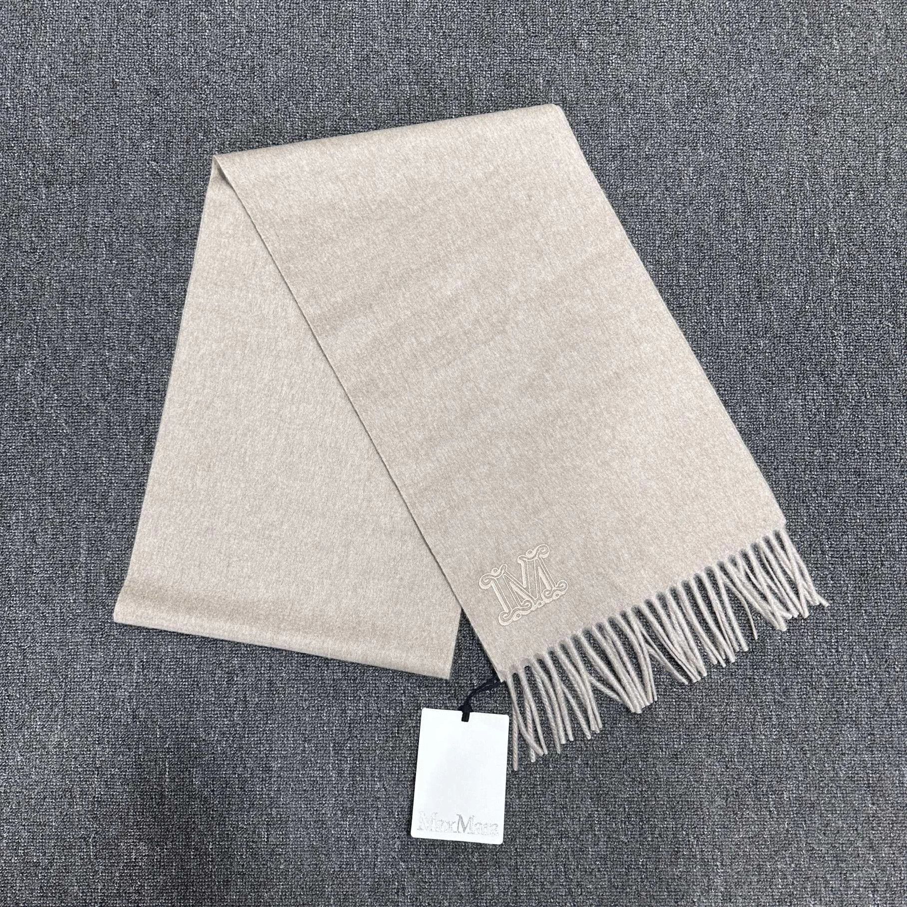 Max Mara MaxMara oatmeal 100% cashmere scarf Size ONE SIZE - 1 Thumbnail