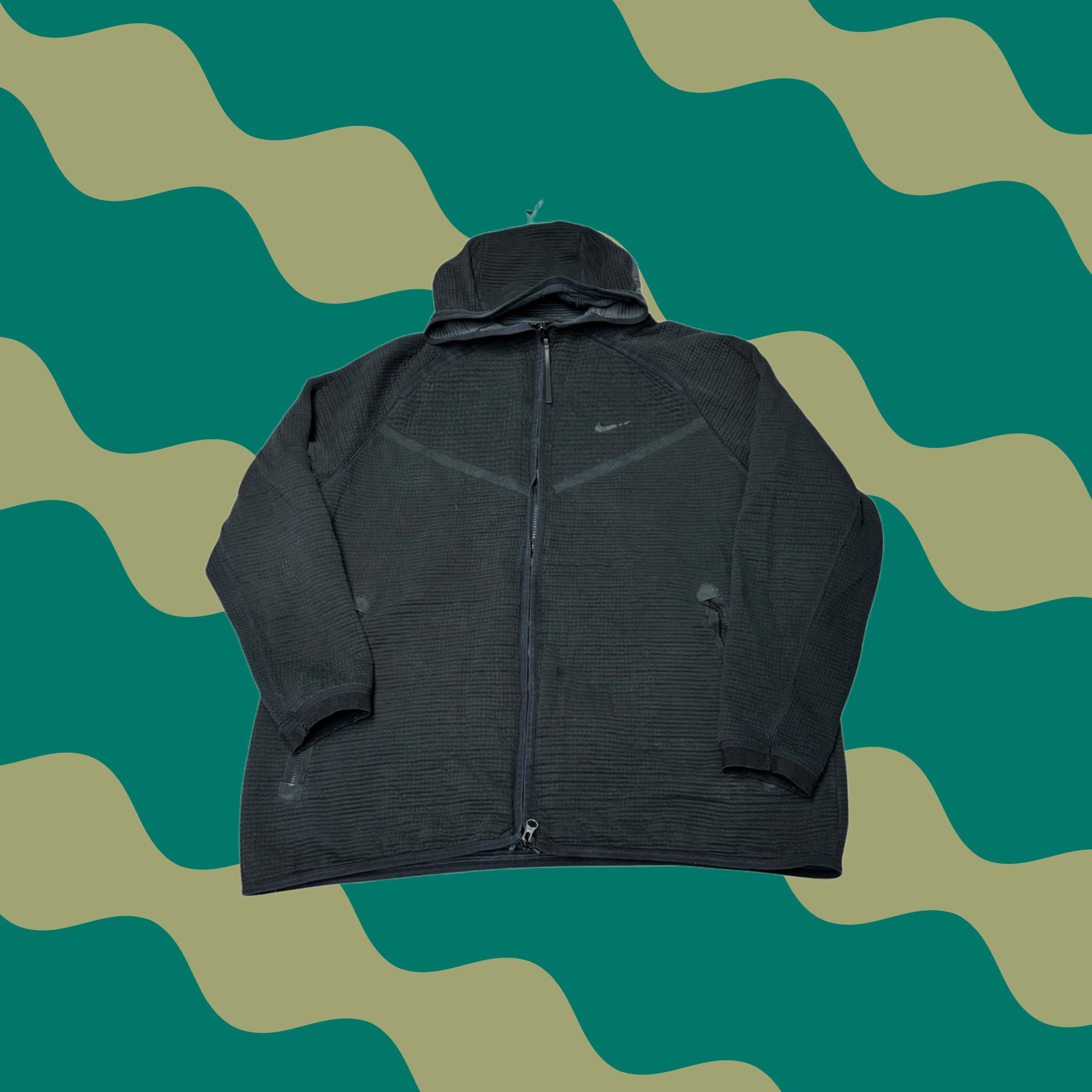 Nike Nike Tech Fleece Full Zip Hoodie Mens 2XL Charcoal Gray Textured Waffle Knit Zipper Pocket Nike Sportswear Size US XXL / EU 58 / 5 - 1 Thumbnail