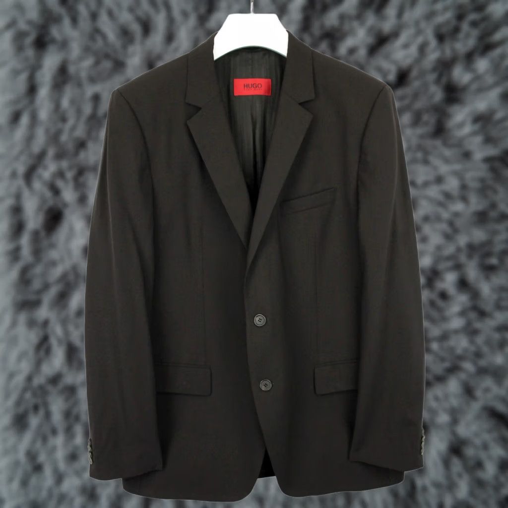 Hugo Boss HUGO BOSS Blazer Men US 44 Formal Single Breasted Lined Single Vented Brown Notch Collar Button Cuffs Size 44R - 1 Thumbnail
