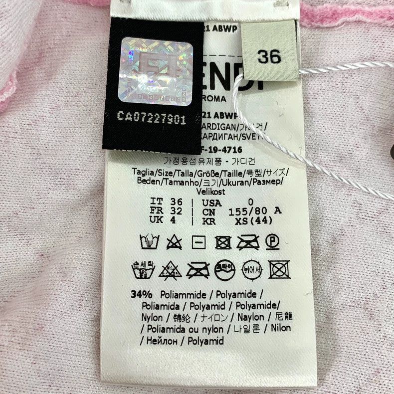 Fendi Fendi Pink Textured Button Cardigan Size US XS / EU 42 / 0 - 7 Thumbnail
