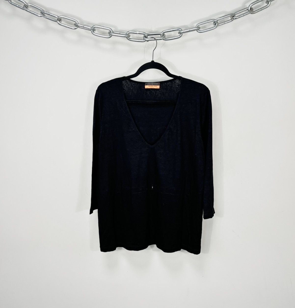 Davide Cenci Vintage Davide Cenci Women’s V-Neck Linen Long Sleeve Top Size XXL / US 16-18 / IT 52-54 - 1 Thumbnail