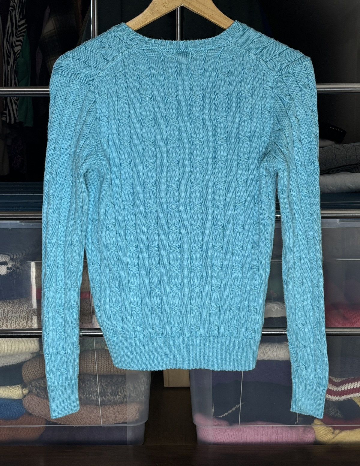 Polo Ralph Lauren Polo Ralph Lauren Cable Knit Baby Blue Sweater Vintage Size S / US 4 / IT 40 - 5 Thumbnail