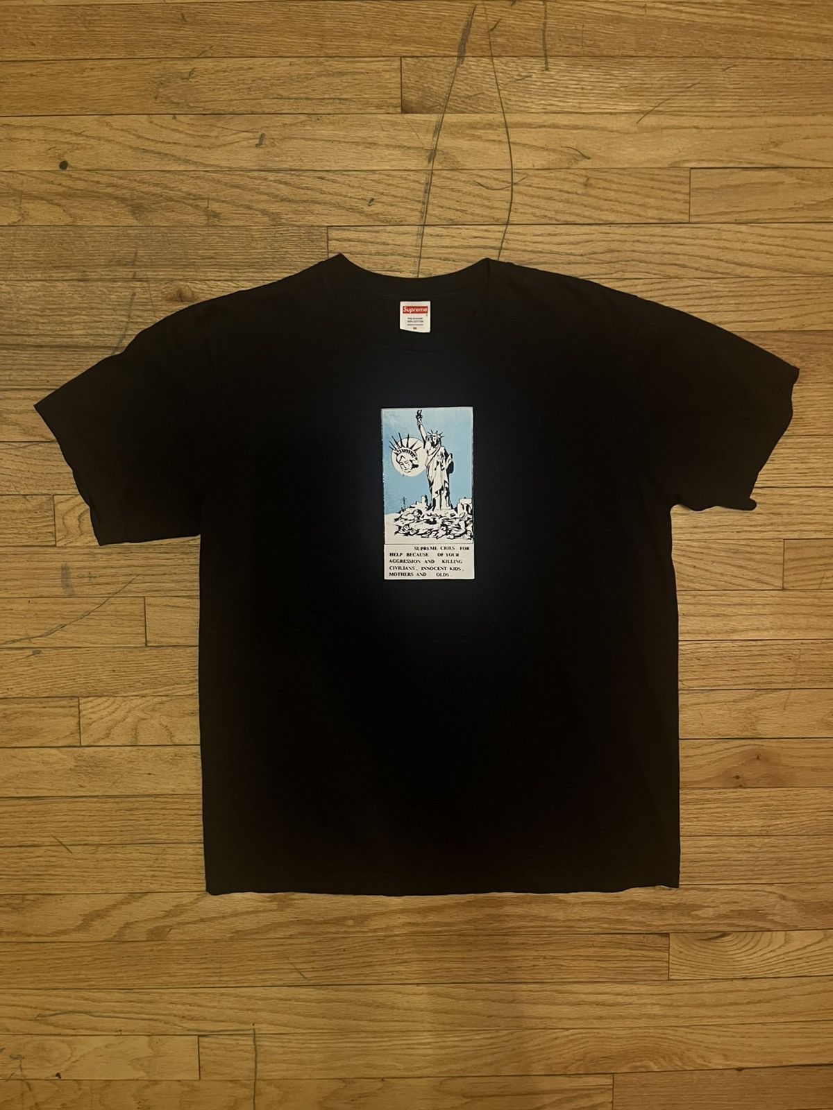 トップス Suprme Liberty tee Supreme-Pink-Liberty-T-Shirt-