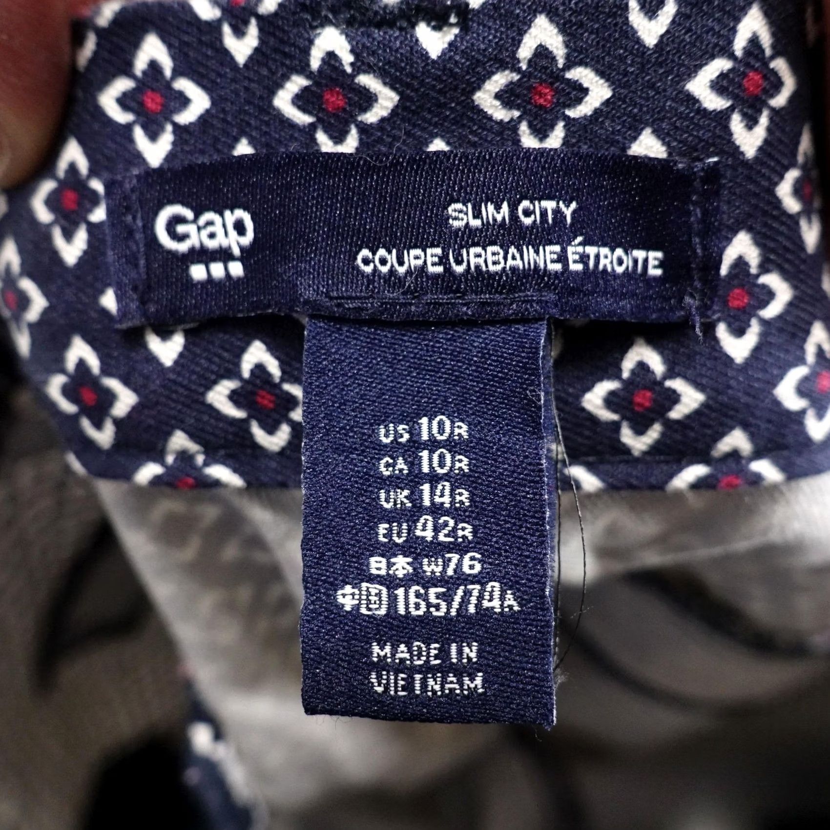 Gap Gap Pants Womens 10R Blue Slim City Ankle Stretch Geometric Twill Dress Pants Size 32" / US 10 / IT 46 - 6 Thumbnail