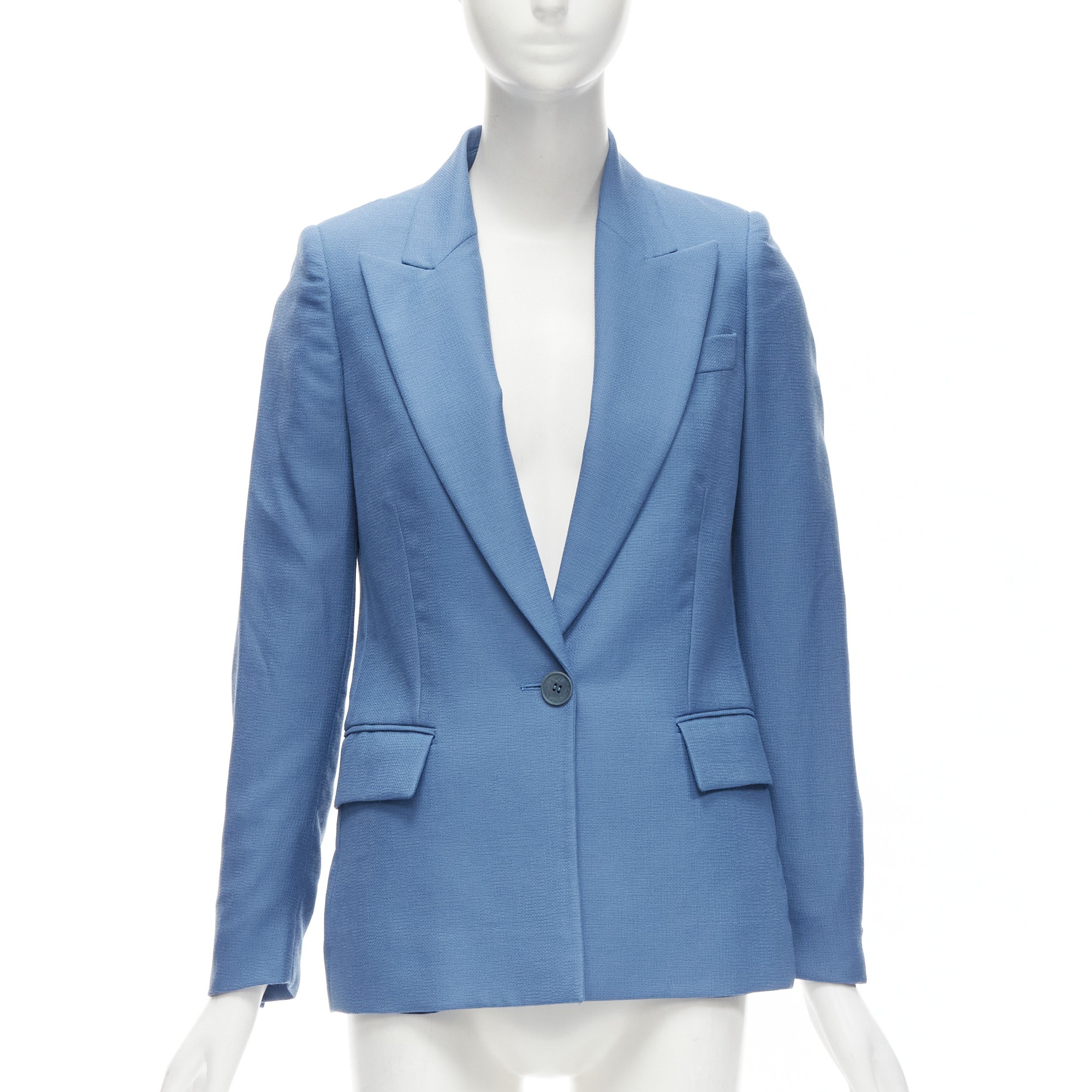 Stella McCartney STELLA MCCARTNEY 2010 blue 100% wool rubberised buttons blazer jacket IT36 XXS Size XS / US 0-2 / IT 36-38 - 1 Thumbnail