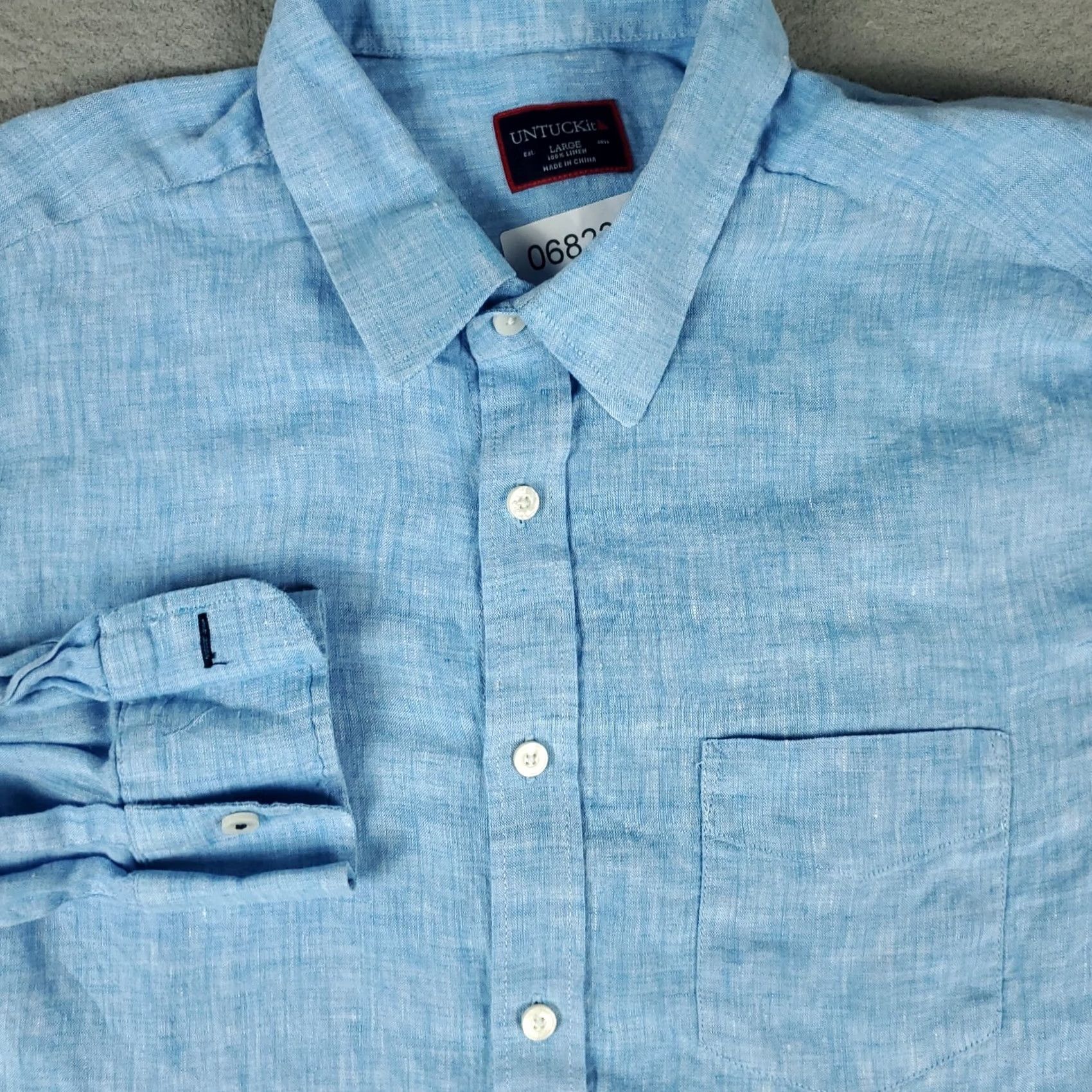 UNTUCKit UNTUCKit Shirt Mens L Blue Linen Button Up Long Sleeve Size US L / EU 52-54 / 3 - 2 Thumbnail