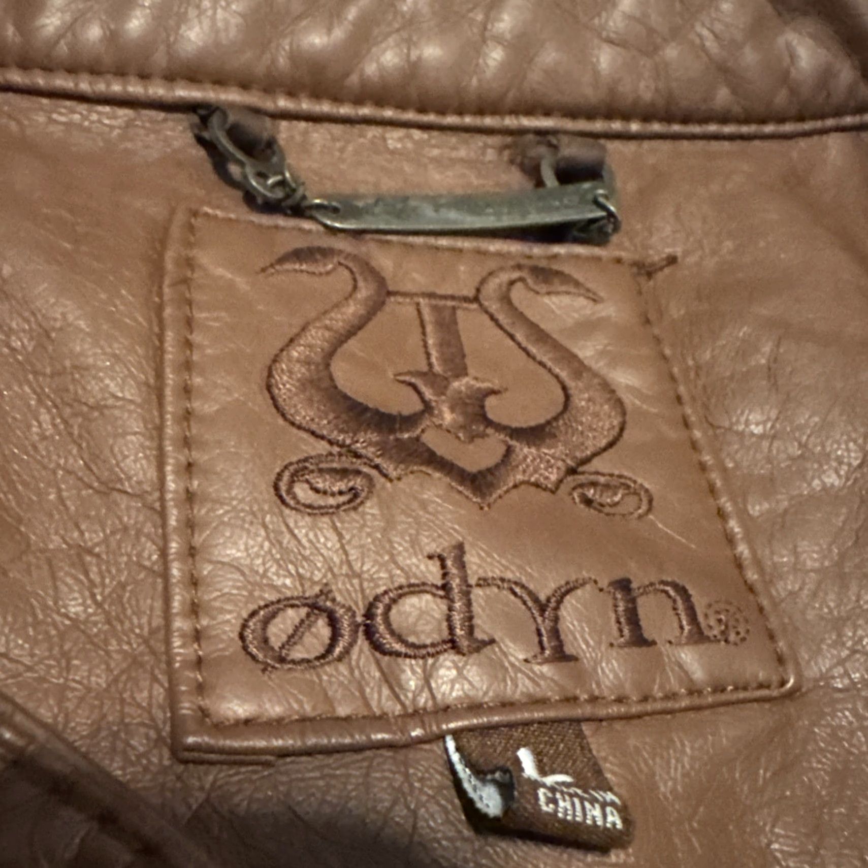 J Brand VINTAGE Odyn Brown Leather Moto Jacket Women Large M Brown Leather Moto Adult Large ODYN Brand Women's Jacket Motorcycle Size M / US 6-8 / IT 42-44 - 4 Thumbnail
