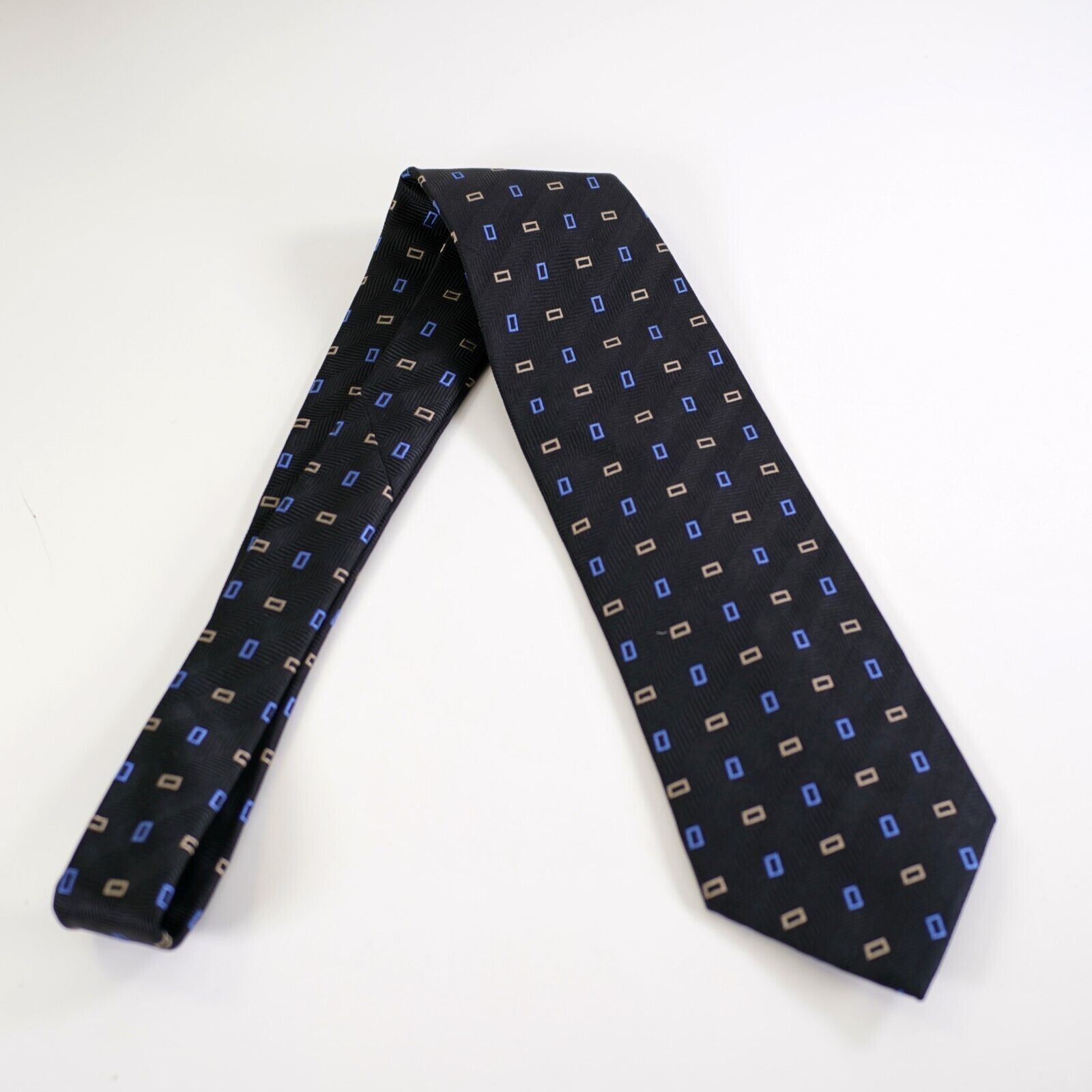 Designer Fusion Handmade Neckwear Black Herringbone Geometric Short W Size ONE SIZE - 6 Thumbnail