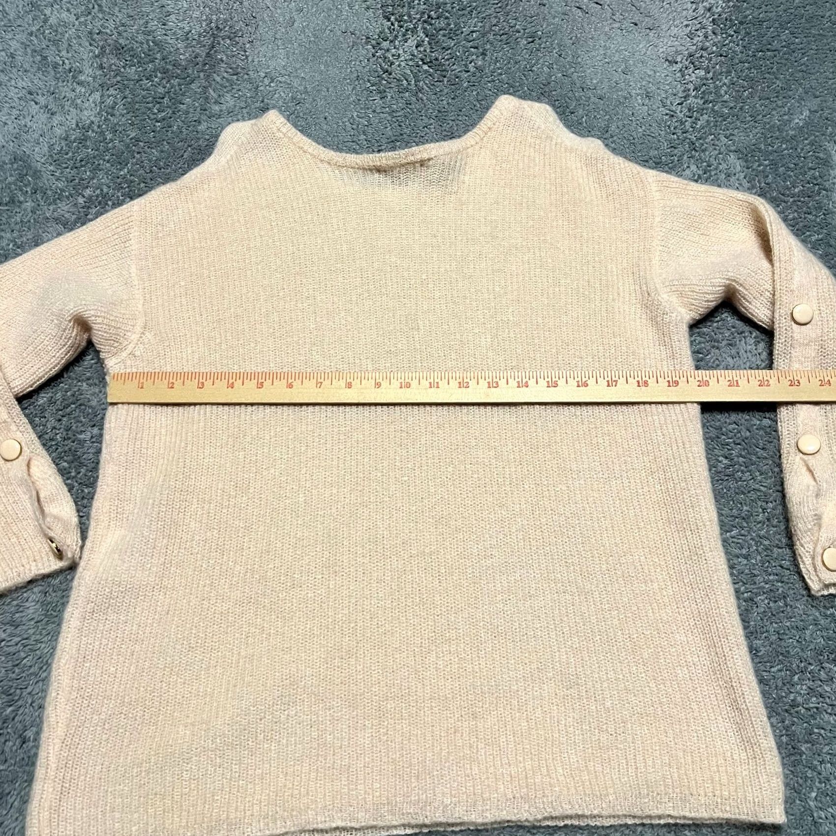 Vintage Sezane Pullover Womens Mohair Alpaca Blend Buttoned Sleeve Sweater ZL Peach XL Regular Orange, Kid? Size XL / US 12-14 / IT 48-50 - 4 Thumbnail
