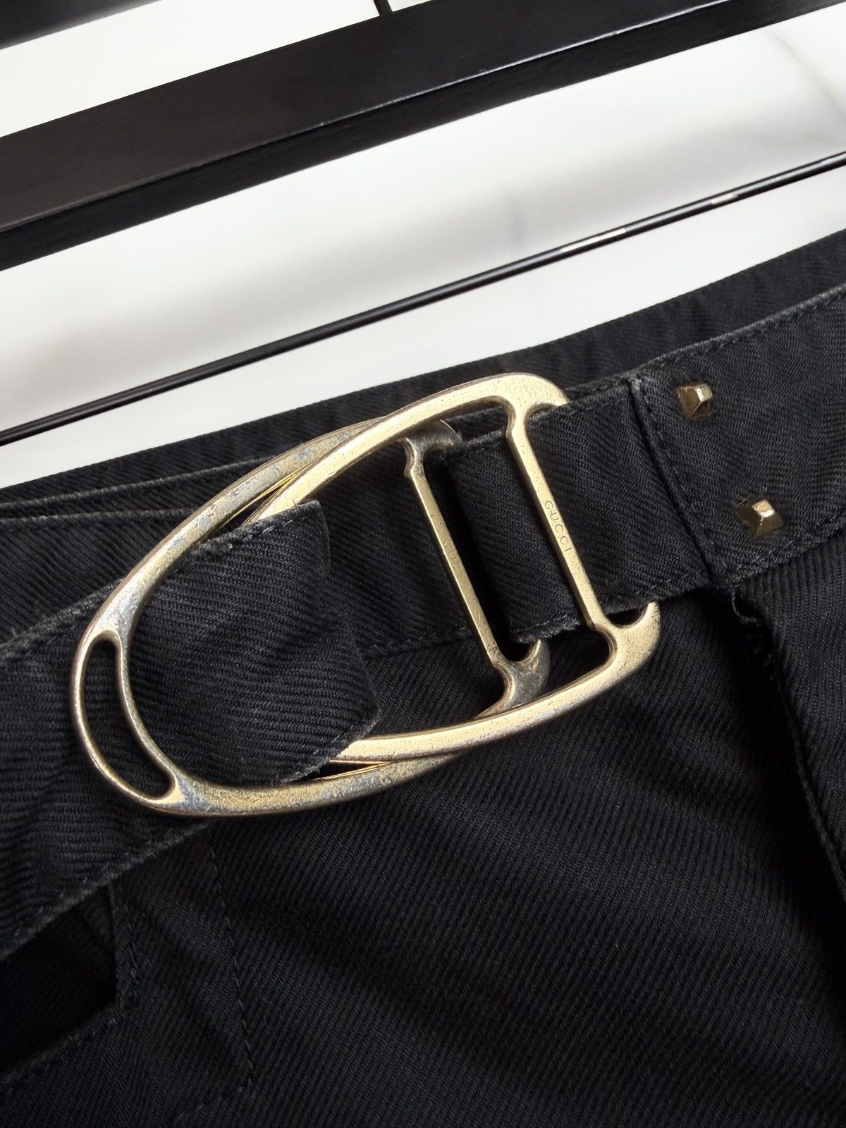 Gucci Gucci Tom Ford Vintage Gold Buckle Belted Trousers Pants Size US 30 / EU 46 - 4 Thumbnail