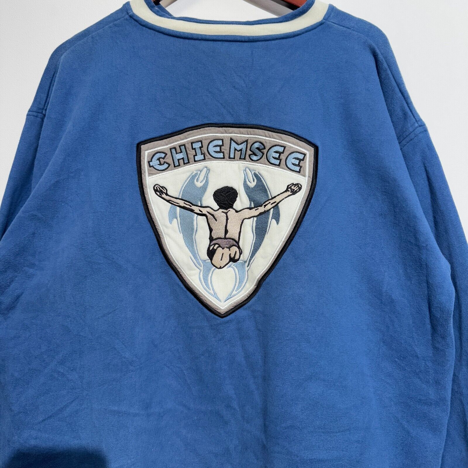 Vintage Vintage Unisex Blue Cotton Crewneck Size M Washed 90s Size US M / EU 48-50 / 2 - 10 Thumbnail