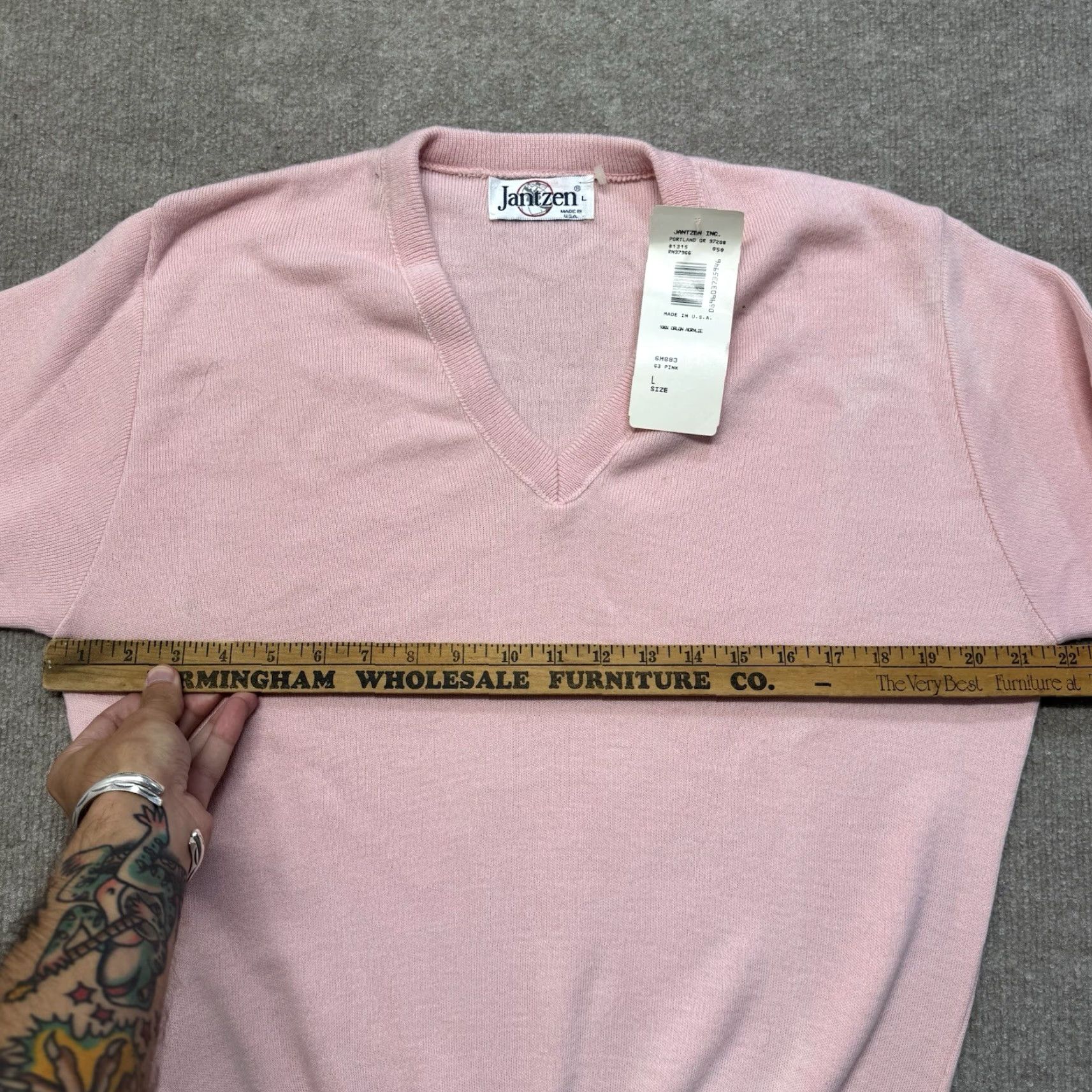 Jantzen VINTAGE Jantzen V Neck Sweater Womens L Pink Orlon Acrylic NWT 70s 80s Size L / US 10 / IT 46 - 5 Thumbnail