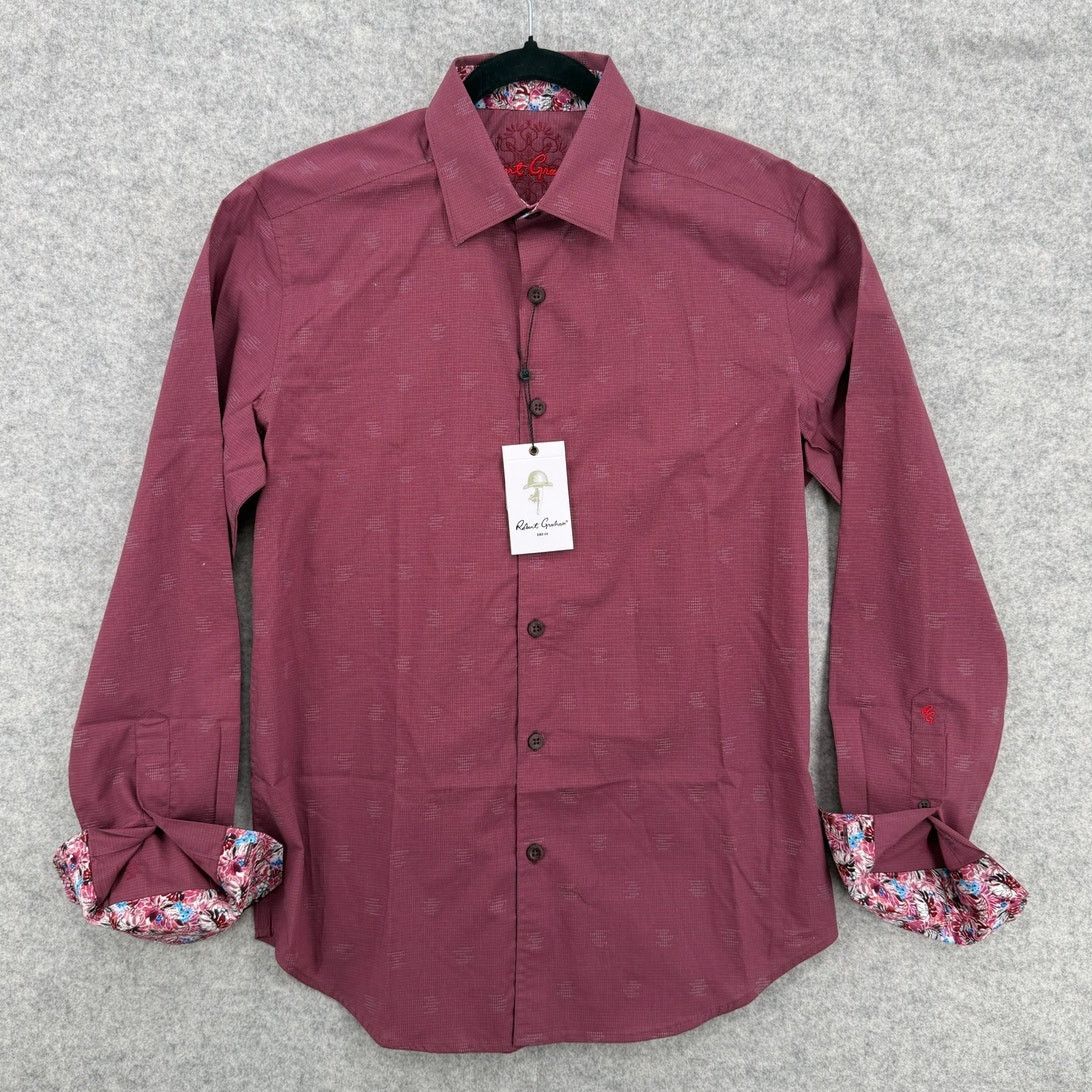 NWT Robert Graham The Zippy Long Sleeve Red Woven Shirt