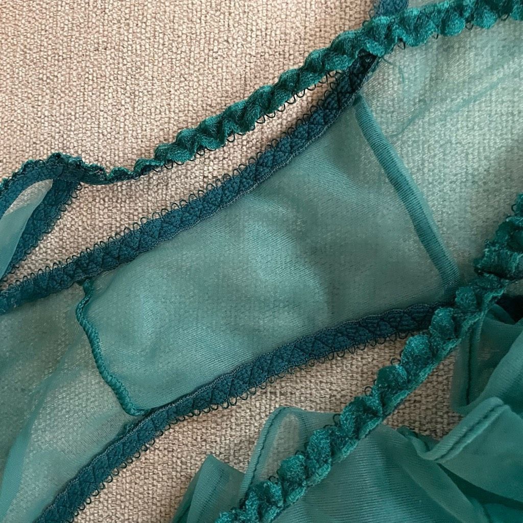 Other NWT 3pc Green Lingerie Set Teddy Panties Shirt Length Sheer Size ONE SIZE - 8 Thumbnail