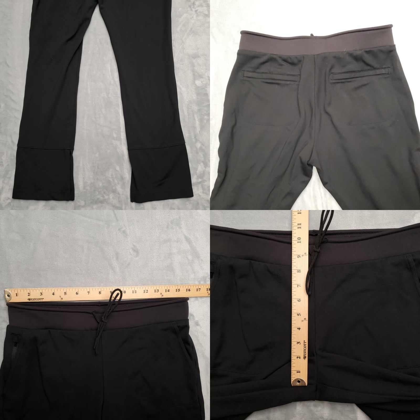 Athleta Athleta Pants Womens M Black Hermosa Stretch Flare Split Hem Pull On Athleisure Size 32" / US 10 / IT 46 - 8 Thumbnail