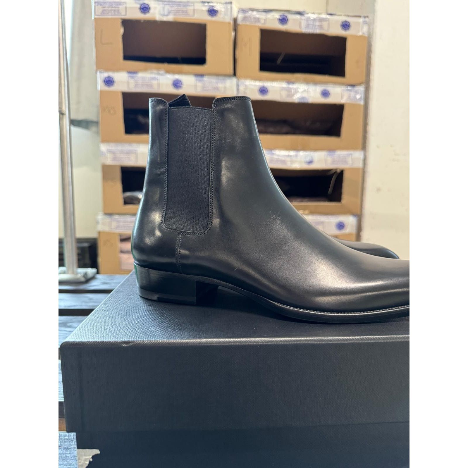 Saint Laurent Paris o1alsimx924 41440 Type C Leather Boots in Black Size US 9 / EU 42 - 3 Thumbnail