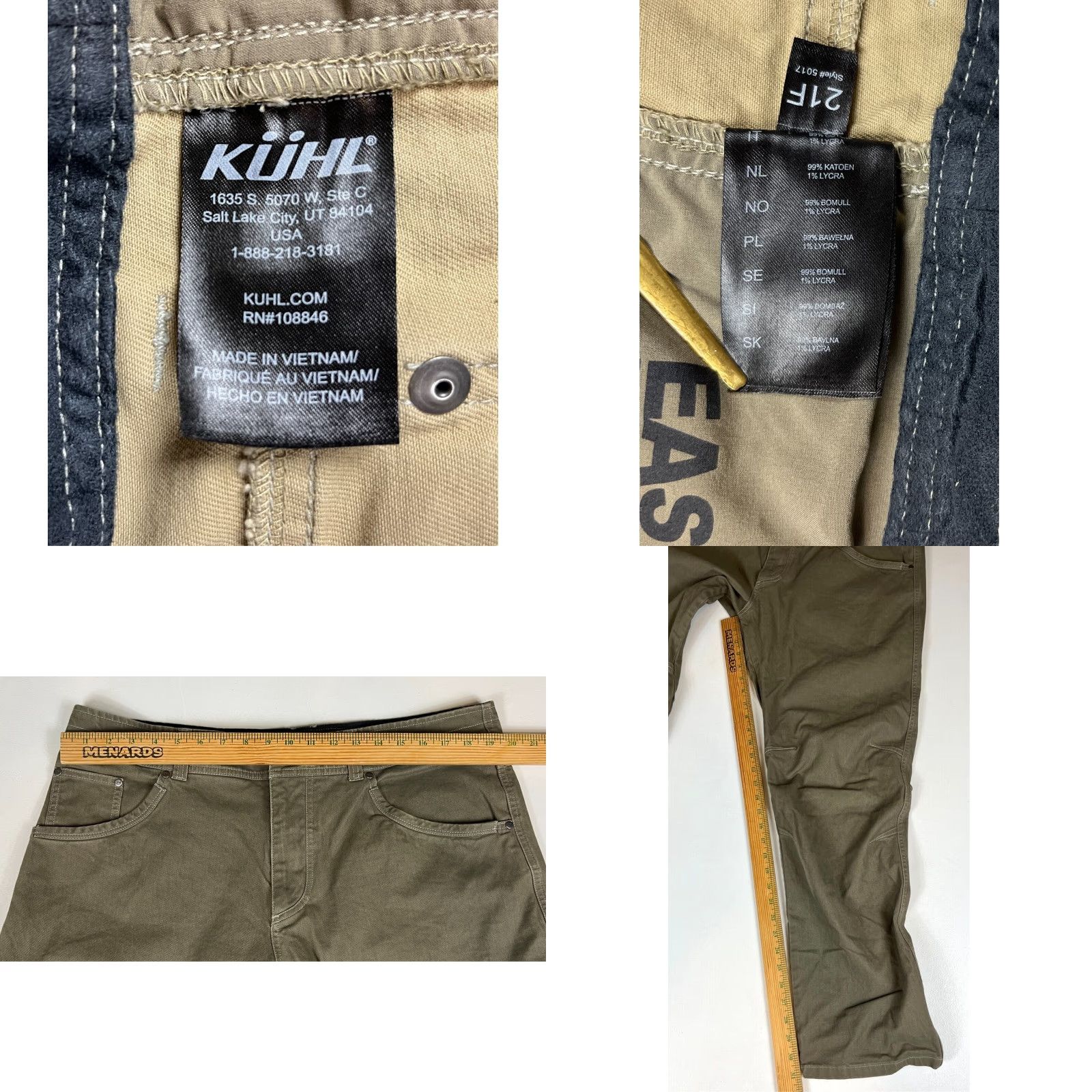 Vintage VINTAGE Kuhl Men’s Easy Rydr Pants Olive 38x32 Canvas Stretch Pockets Hiking Outdoor Size US 38 / EU 54 - 9 Thumbnail