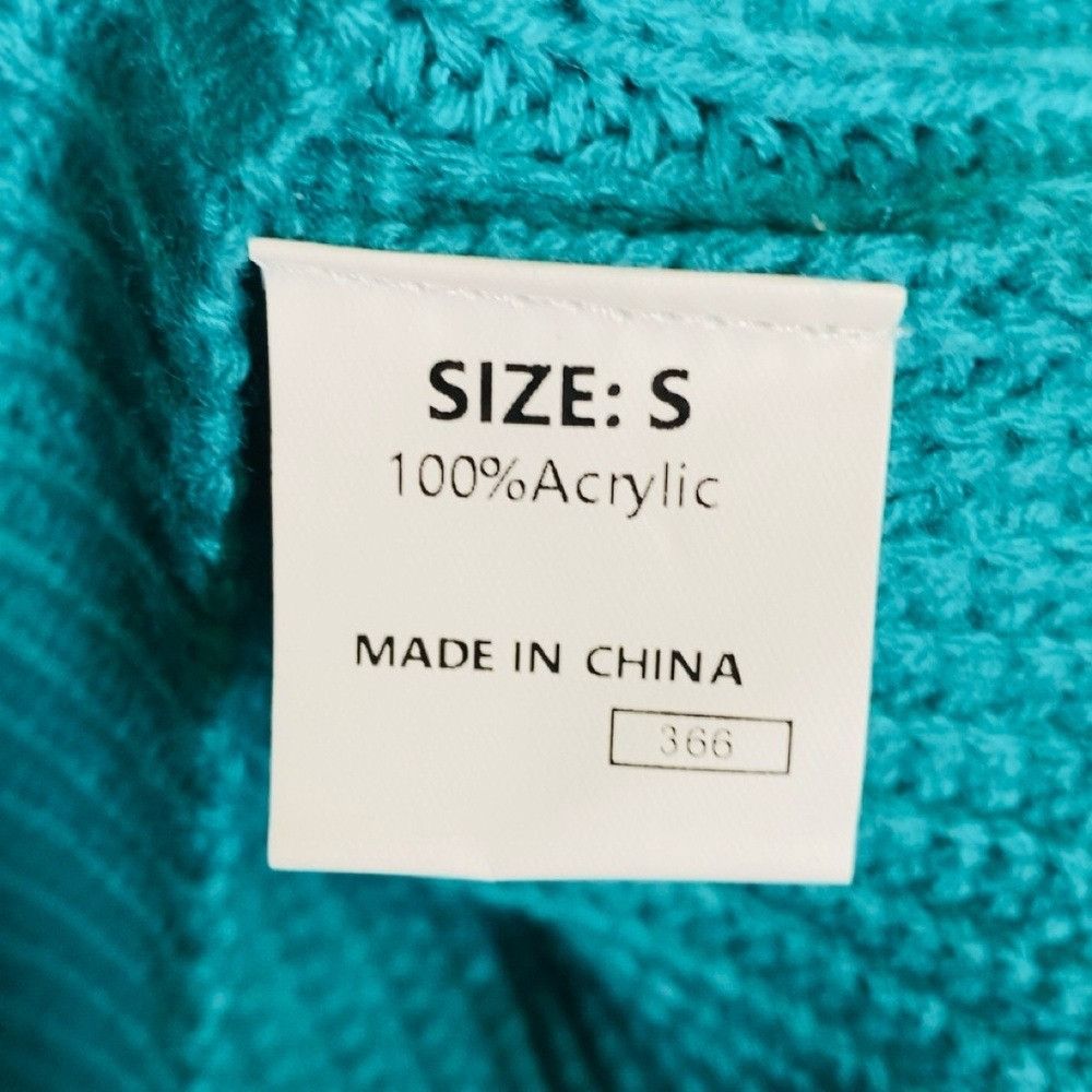 Other Turquoise V Neck High Low Long Sleeve Sweater size Small Lik Size S / US 4 / IT 40 - 2 Thumbnail