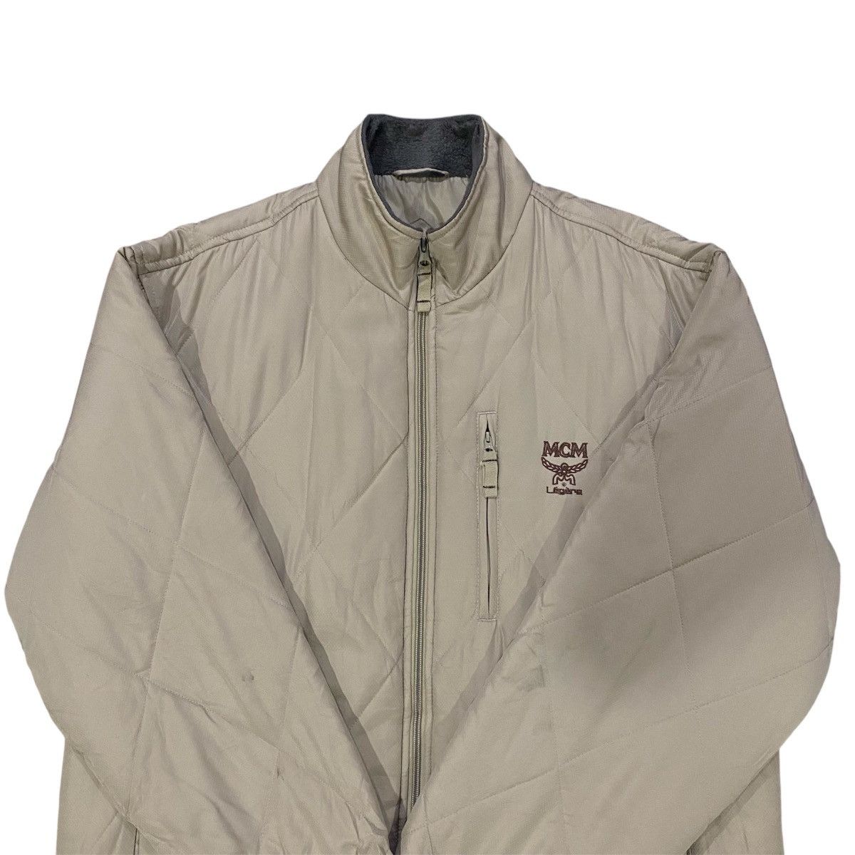MCM Vintage MCM Zipper Light Jacket Quilted Beige Size US L / EU 52-54 / 3 - 3 Thumbnail
